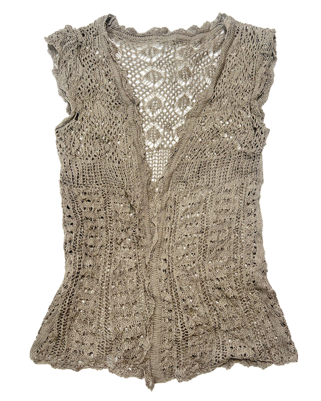 Dusty Crochet Knit Vest Layering Set