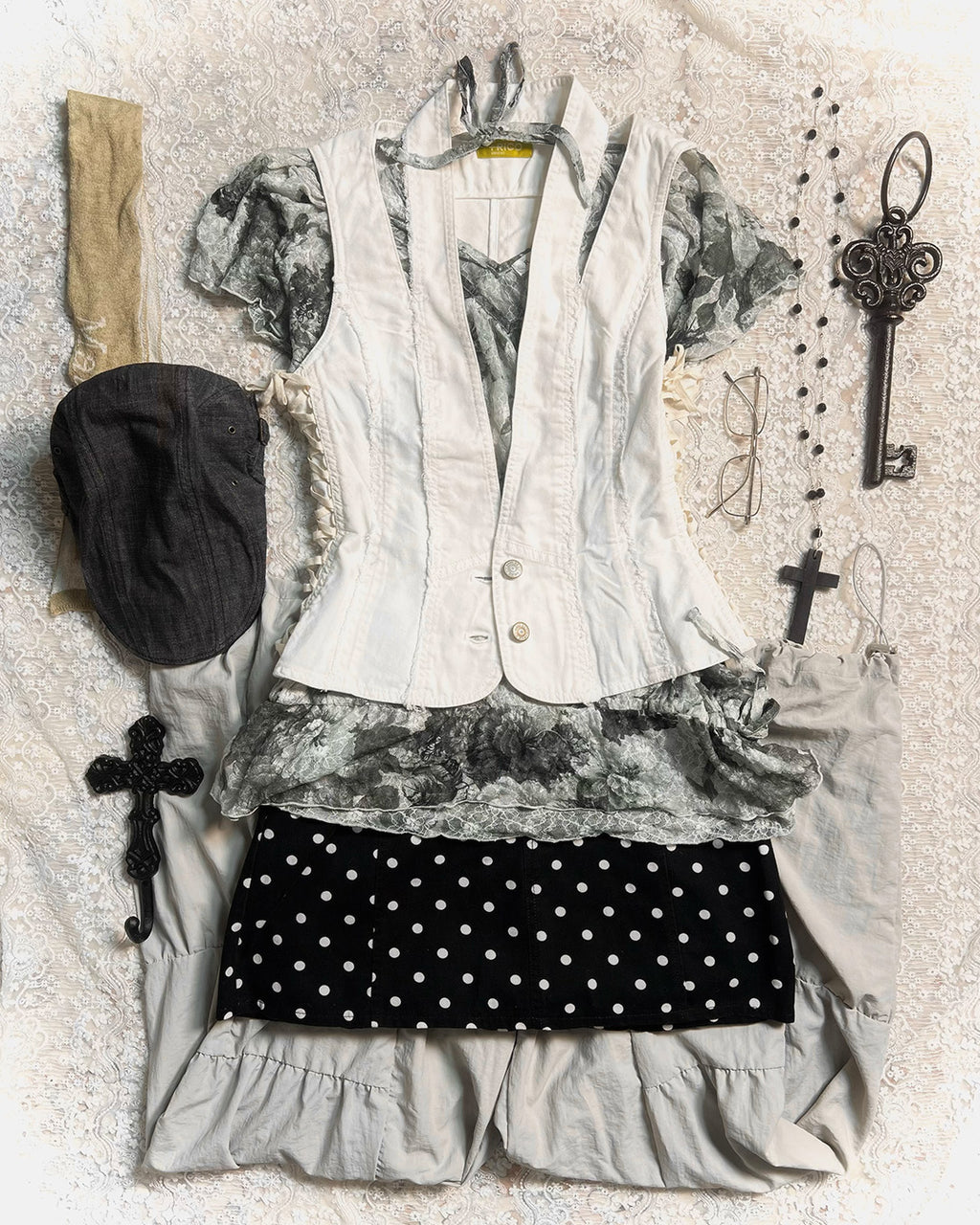 Polka Corset Vest Mix Mini Set