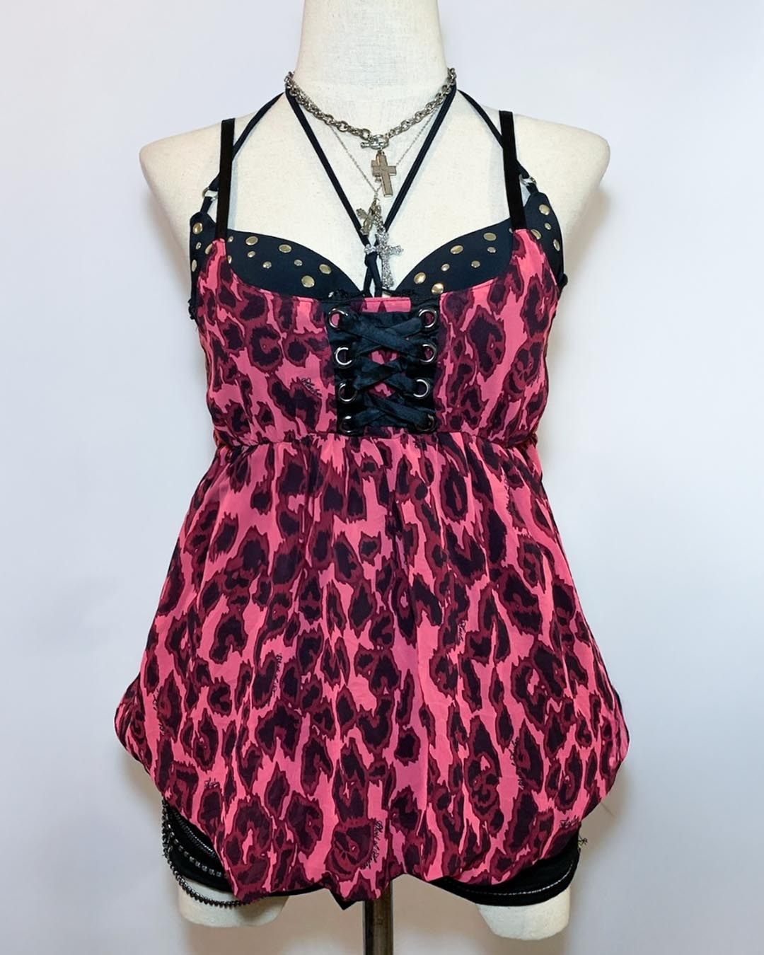 Ghost of Harlem Pink Leopard Corset Dress
