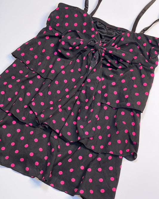 Pinku Polka Tiered Cami