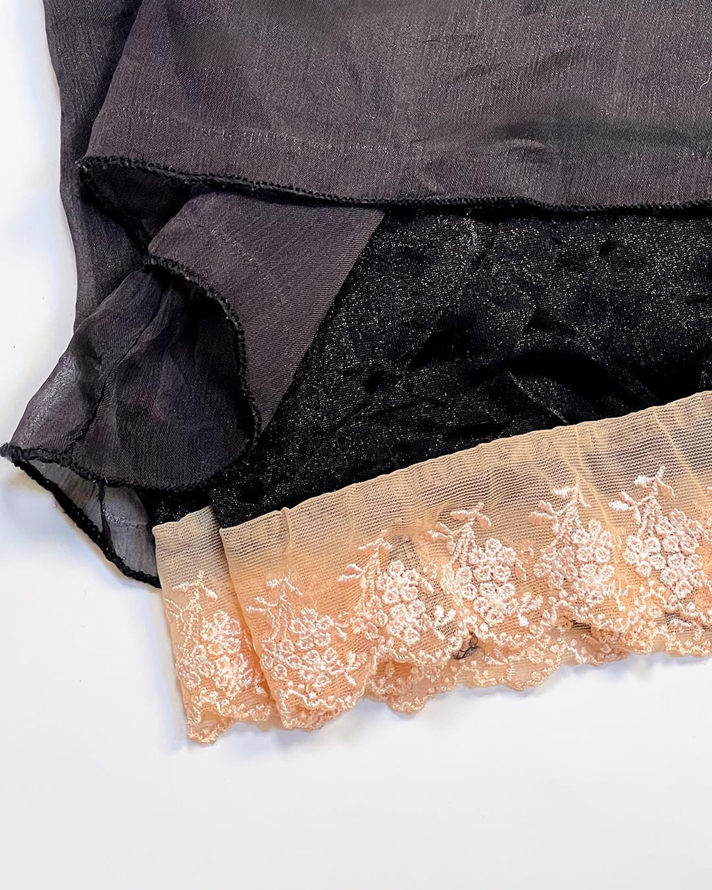 Black x Beige Ruffle Trim Cami