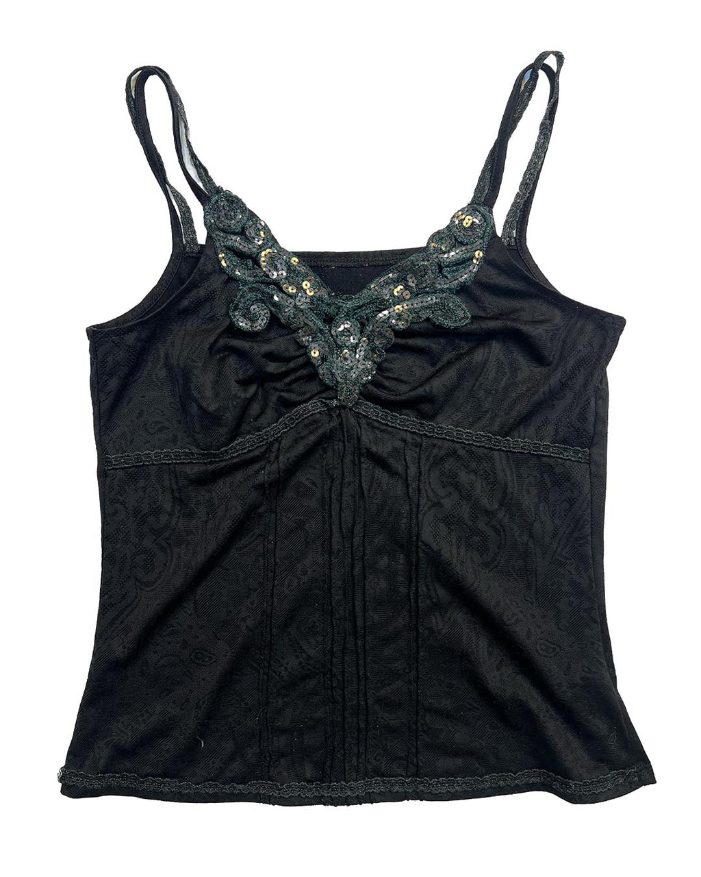 Sequin Appliqué Black Cami