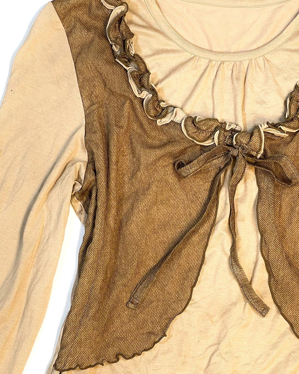 Mocha Layered Ruffle Blouse