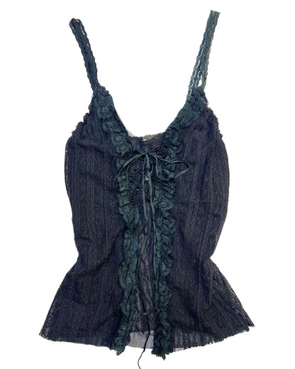 Midnight Lace-Up Cami