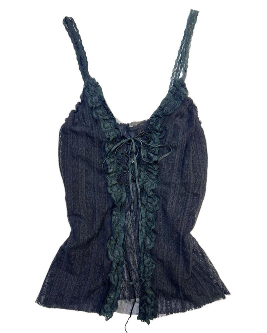 Midnight Lace-Up Cami