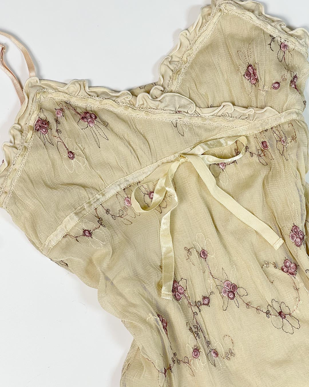 Floral Embroidered Ruffle Camisole