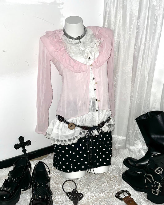 Ivory Ruffle Bow Blouse