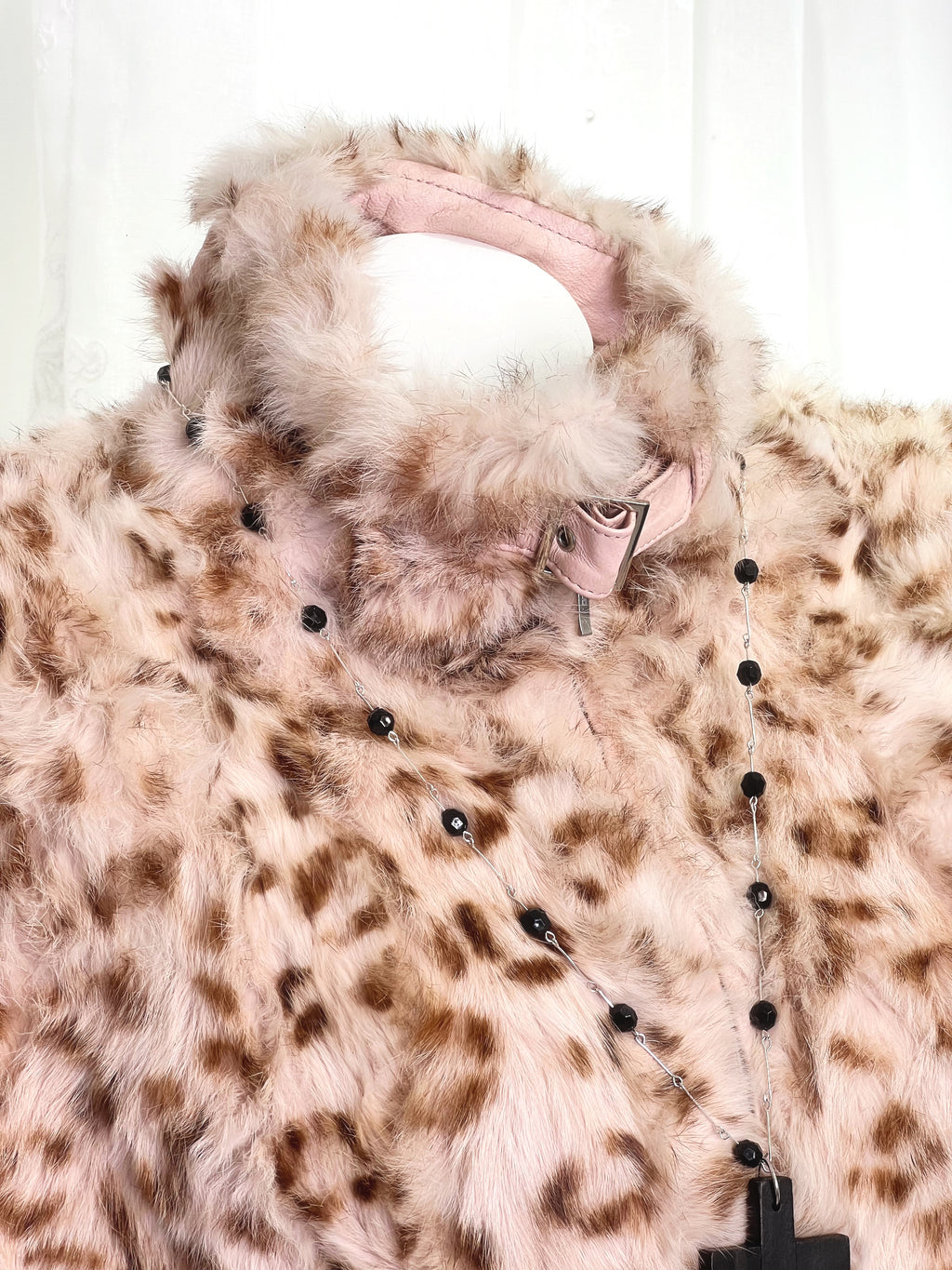 Pink Leopard Garu Fur Coat