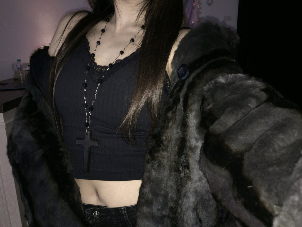 Dark Ask Fur Coat
