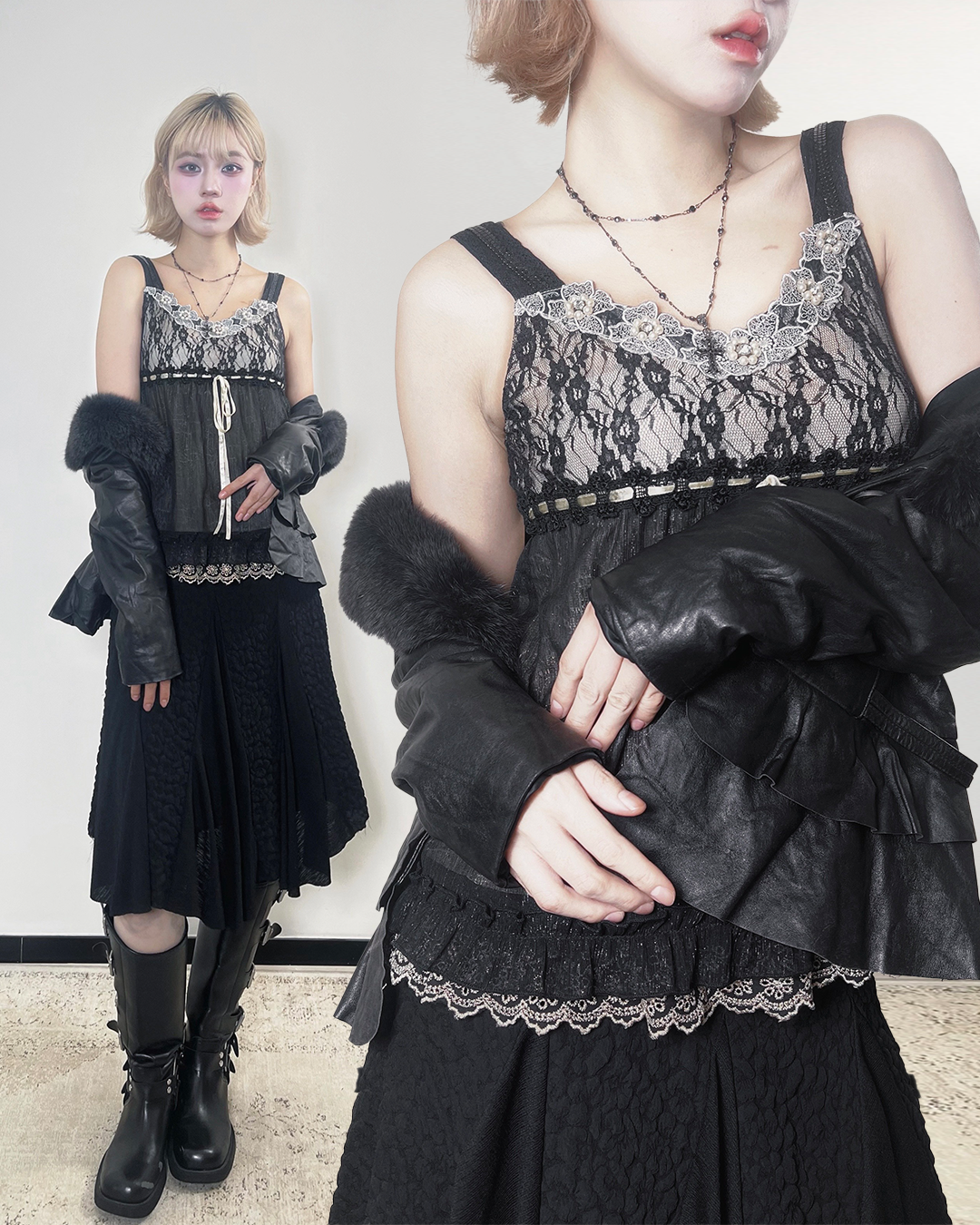 Black Ruffles Vivienne Jacket