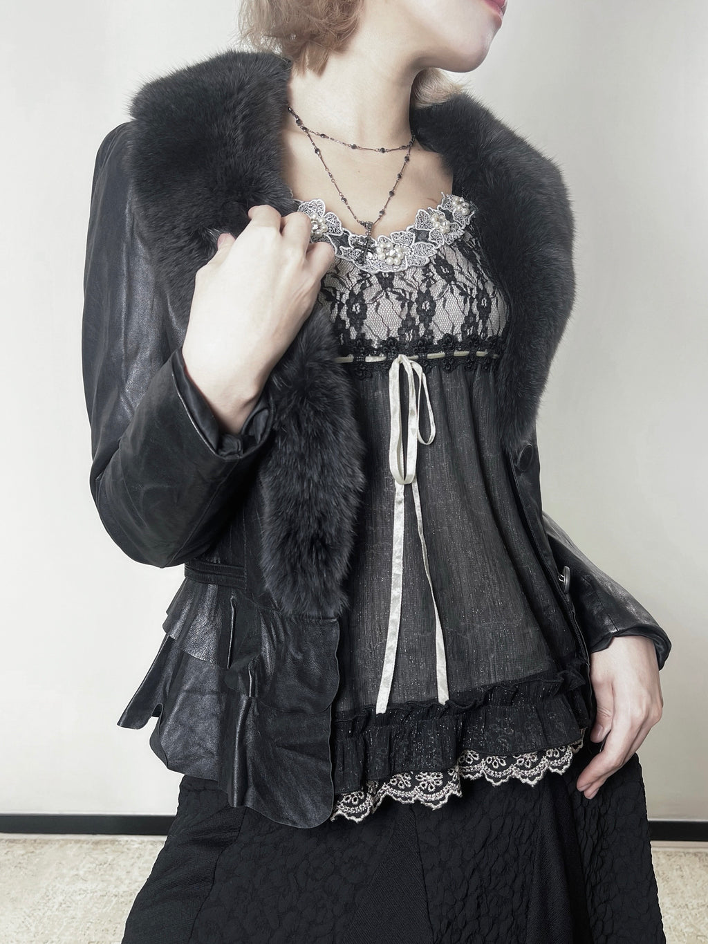 Black Ruffles Vivienne Jacket