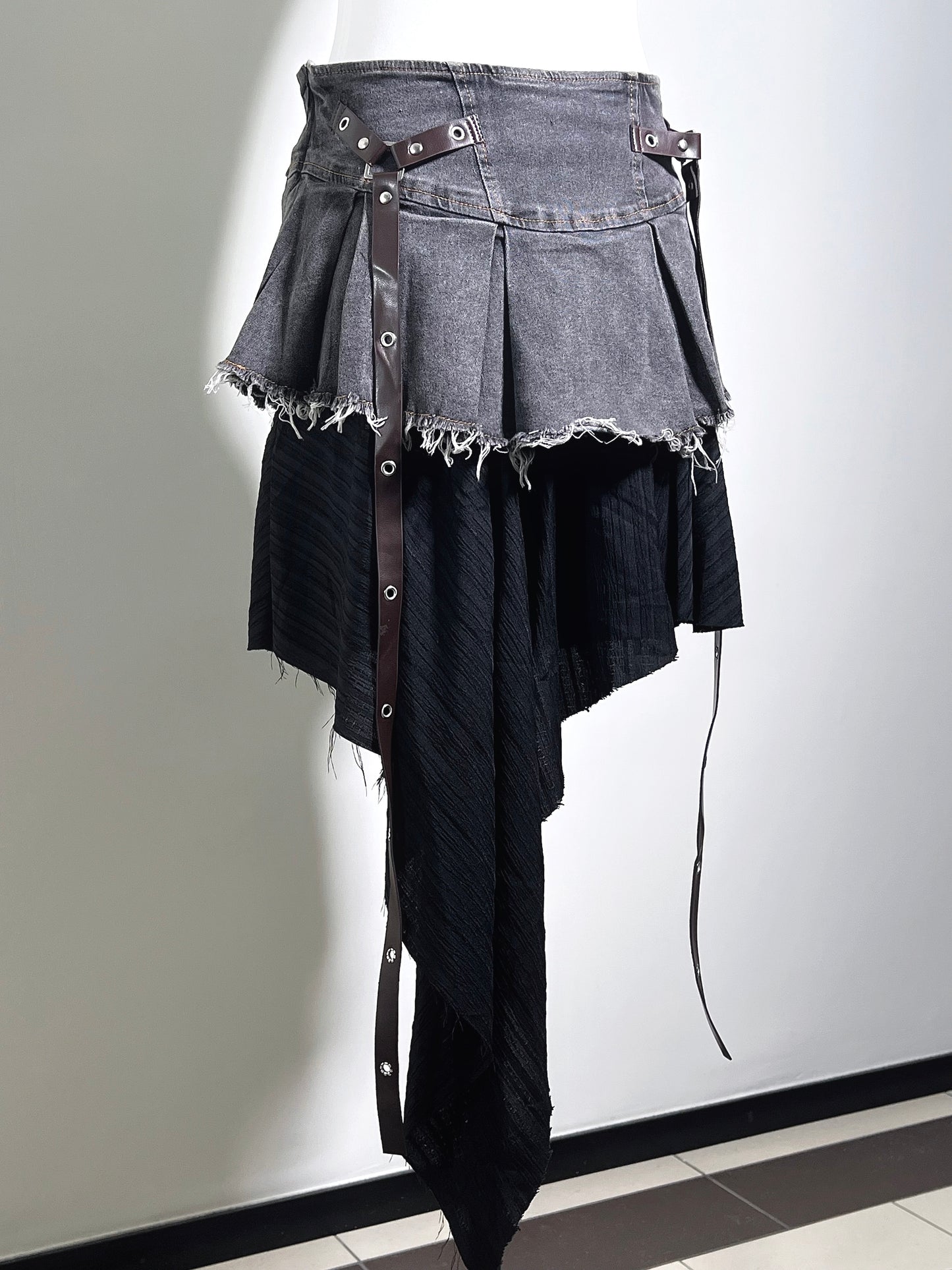 Denim Layered Hippie Skirt