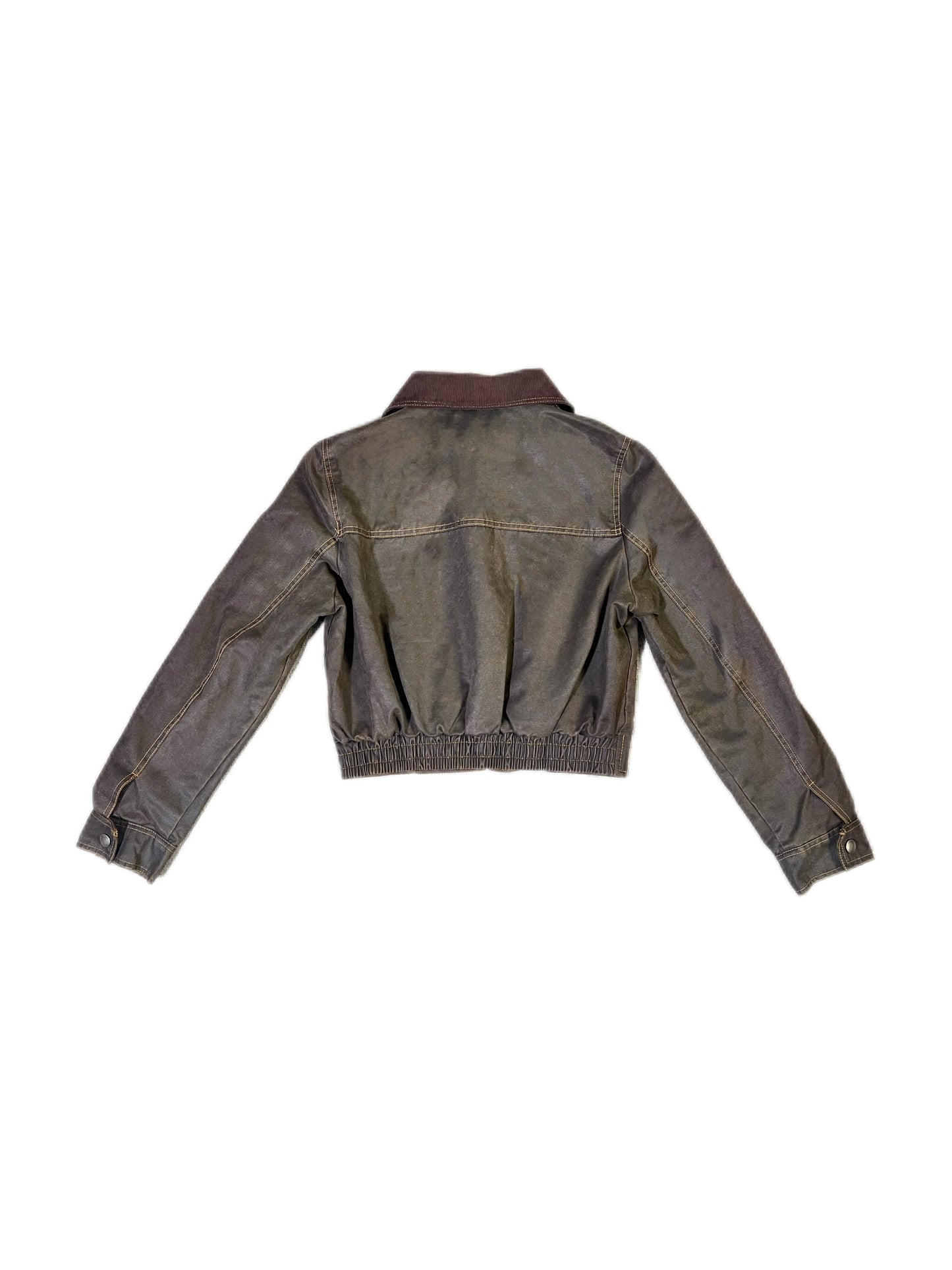 Retro Faux Leather Bomber